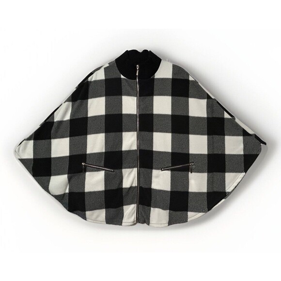Le Moda Lord Daniel Sportswear Black White Gray Front Zip Cape One Size ￼ - Picture 1 of 10